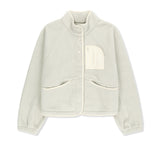 BACK LOGO FLEECE SNAP BUTTON JUMPER IN IVORY