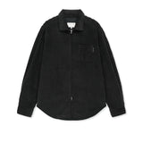 WIDE WALE CORDUROY ZIP UP IN BLACK