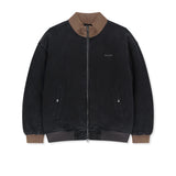 CONTRAST RIB WOOL BLEND BLOUSON FOR MEN IN BLACK