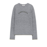 MATIN SLEEVE GRAPHIC SHEER KNIT PULLOVER IN GREY
