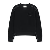 BOUCLE TEXTURE KNIT PULLOVER IN BLACK