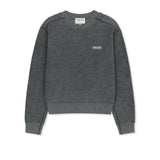 BOUCLE TEXTURE KNIT PULLOVER IN GREY