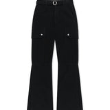 MULTI HOOK BOOTCUT CARGO PANTS IN BLACK