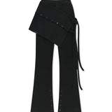 DETACHABLE LAYER JERSEY PANTS IN BLACK