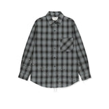 PAINT EFFECT FLANNEL CHECK SHIRT IN GREY