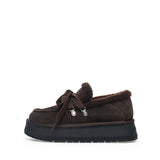 LACED SHEARLING LOAFER IN BROWN