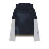 DUST WASHED LAYERED HOOD TOP IN BUTTER