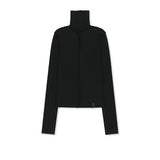 RAW CUT HIGH NECK TOP IN BLACK