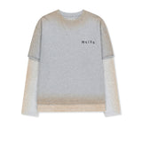 DUST WASHED LOGO LAYERED TOP IN GREY