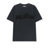 WAFFLE APPLIQUE LOGO TOP IN CHARCOAL