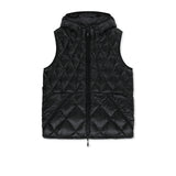 MIX QUILTED LIGHT DOWN VEST IN BLACK