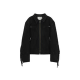 FRINGE SUEDE JACKET FOR MEN IN BLACK