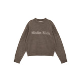 COLOR LINE POINT LOGO KNIT PULLOVER IN BROWN