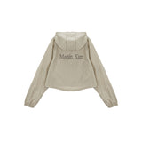 MATIN CROP HOODY COATING JUMPER IN BEIGE