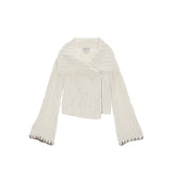 TWO WAY KNIT CARDIGAN JACKET IN IVORY