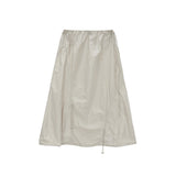 PUCKERING NYLON SKIRT IN LIGHT BEIGE