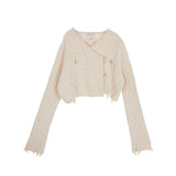 CABLE SHAWL CARDIGAN IN CREAM