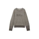 HAIRY BIG LOGO SWEATER FOR WOMEN IN DARK BEIGE