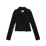 SHAWL COLLAR JERSEY CARDIGAN IN BLACK