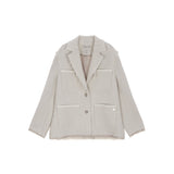 TWEED POCKET BLAZER IN IVORY