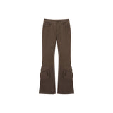 BOOTS CUT CARGO PANTS IN KHAKI BROWN