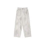 LINE POINT PAINTING DENIM PANTS IN WHITE