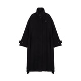 HIGH NECK FLARE COAT IN BLACK