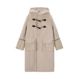 FLEECE HOODY DUFFLE COAT IN BEIGE