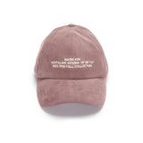 CORDUROY LETTERING BALL CAP IN INDIAN PINK