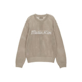 BACK LOGO JACQUARD KNIT ZIP UP FOR MEN IN BEIGE