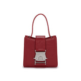 SQUARE MINI LEATHER BUCKLE BAG IN RED