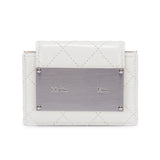 QUILTING ACCORDION WALLET IN WHITE