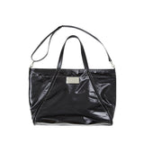 BIG COATING TOTE BAG IN BLACK