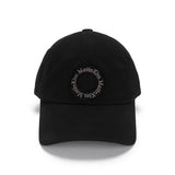 APPLIQUE CIRCLE LOGO BALL CAP IN BLACK