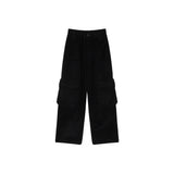 DIRTY WASHED HEAVY CARGO PANTS IN BLACK