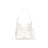 DOUBLE BELTED STRAP BIG BAG IN IVORY