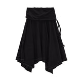 UNBALANCE FLARE JERSEY SKIRT IN BLACK