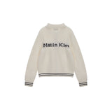 PUNCHING POINT LOGO KNIT CARDIGAN FOR WOMEN IN IVORY