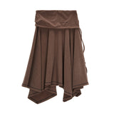 UNBALANCE FLARE JERSEY SKIRT IN COCOA