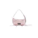 HALF SHIRRING RIBBON ROUND BAG IN PINK