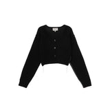 MATIN STITCH POINT CROP CARDIGAN IN BLACK