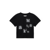 BLURRED LOGO CROP TOP IN BLACK