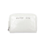 GLOSSY COMPACT WALLET IN IVORY