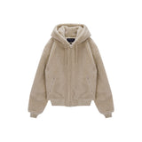 LOGO POINT FLEECE HOODY JUMPER FOR MEN IN BEIGE