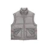 FOLDED POCKET DOWN VEST FOR WOMEN IN BEIGE