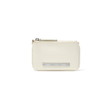 GLOSSY LEATHER COIN WALLET IN IVORY