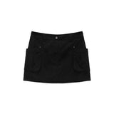 LOWRISE NYLON CARGO MINI SKIRT IN BLACK