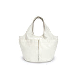 DOUBLE POCKET WRINKLE TOTE BAG IN IVORY