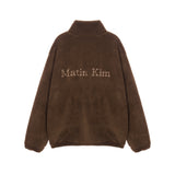 MATIN FLEECE HIGH NECK JUMPER IN BROWN