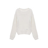 BRAID TEXTURE KNIT PULLOVER IN WHITE